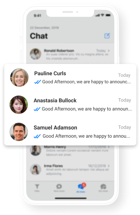 Example of bulk messaging in messengers