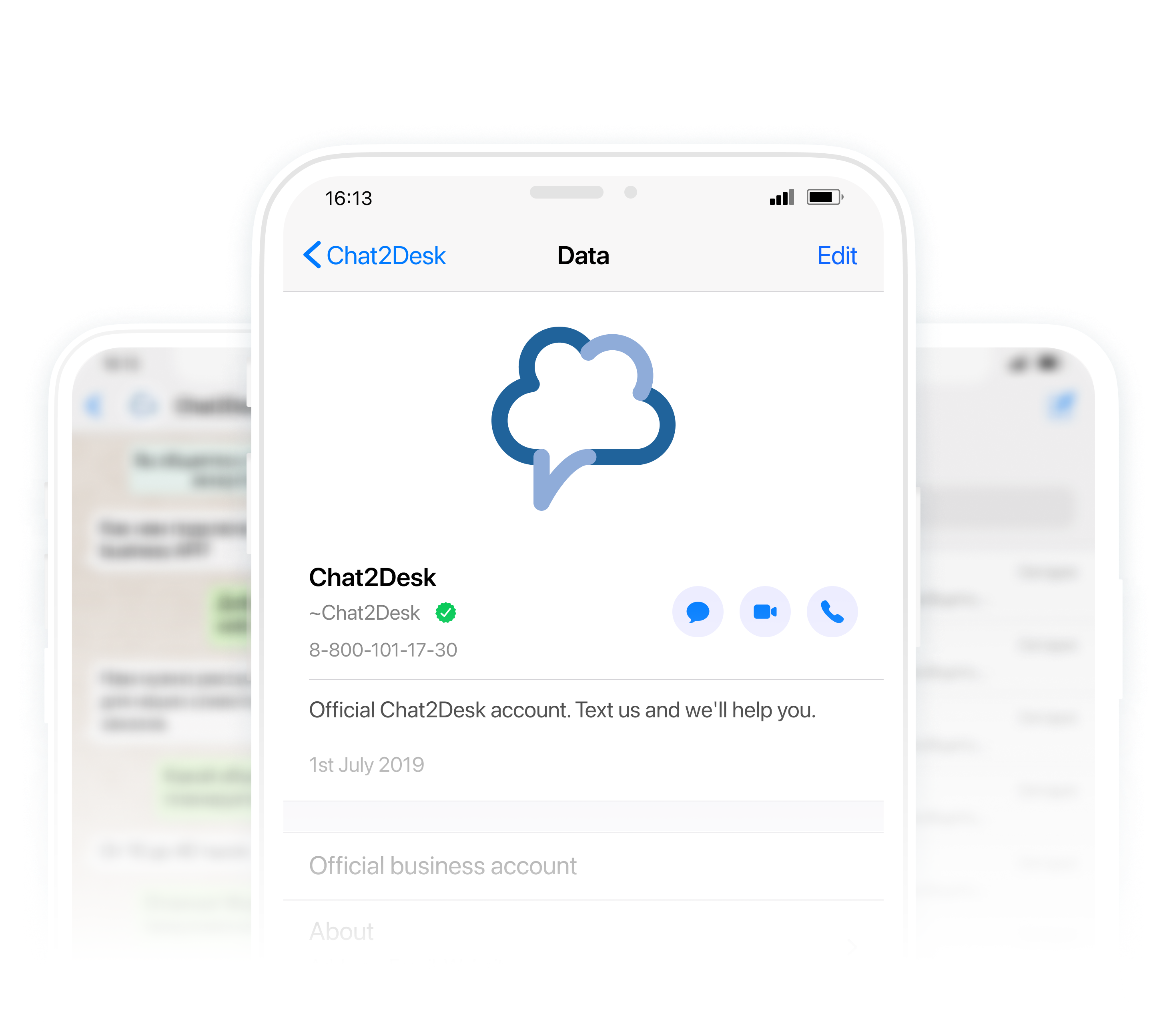 Official business account in WhatsApp